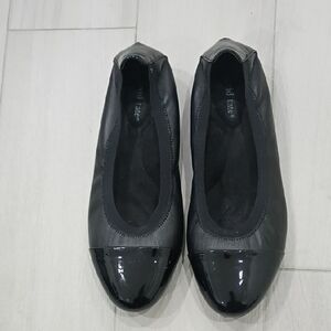 Sleek Black Leather Flats
